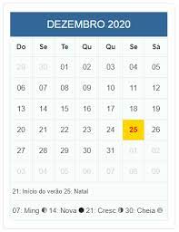 Datas Comemorativas Dezembro 2020 Calendario Calendario Dezembro Datas