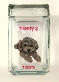 From a chalk white coated steel with the sweetest leather top handle for ease of use, our little treat holder stows your pets favourites until its reward time. Puppy Gift Dog Treat Jar Custom Kitchen Canister Dog Food Storage Holder Custom Pet Portrait Painting Puppy Painting Dog Treat Jar Puppy Gifts Dog Food Storage