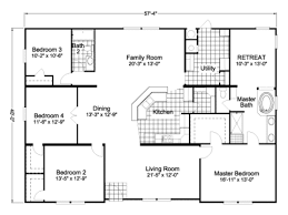 Many mobile home dealers offer triple wide and larger manufactured homes, making them a comfortable home option for families. Floor Plan American Freedom Triplewide Afwx57b9 Modular Home Floor Plans Mobile Home Floor Plans House Floor Plans