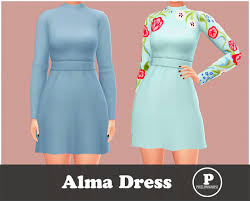 Alma Dress New Mesh 15 Swatches Bgc Ts4mm Sims4mm Ts4cc