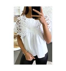 16,5 *comment le porter avec style* cette blouse est parfaite pour le printemps. Blouse Blanche Avec Dentelle Aux Epaules