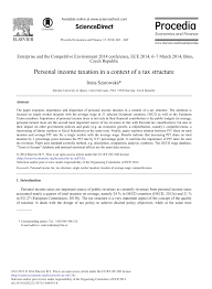 Pdf Personal Income Taxation In A Context Of A Tax Structure Wos 000345439100078