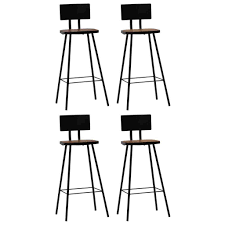 Our wide range of bar stools are very much suitable for both. H4home Set Of 4 Vintage Industrial Bar Stools Solid Reclaimed Wood Dark Brown H4home Furnitures