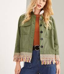 Get all of hollywood.com's best movies lists, news, and more. Chaqueta Estilo Militar Con Detalle De Borde Aza Style
