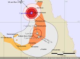 See www.bom.gov.au/qld/warnings to view the current flood and cyclone products for queensland. Australia Qld Severe Tropical Cyclone Nora 24 1200z Near 14 4s 141 5e Moving Sse 11kt Tcwc Darwin Updated 24 Mar 2018 1400z Gmt Utc Goaty S News Uk