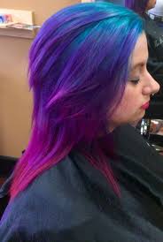 Teal Purple And Pink Colour Melt Hair Color Purple Purple Hair Pink Hair