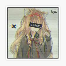 I keep watching animes where i'm like; Error Glitch Sad Anime Girl Photographic Print By Simouser Redbubble