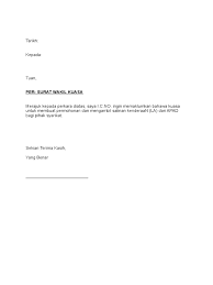 Surat lantikan wakil syarikat untuk berurusan dengan myeg. Sampel Surat Wakil