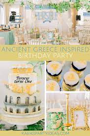 Create billowy clouds using white tulle bunched in a focal point area. Kara S Party Ideas Ancient Greece Inspired Birthday Party Kara S Party Ideas
