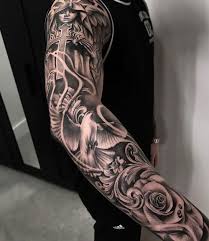 Full Sleeve Tattoos Roses And Angels Best Full Arm Sleeve Tattoos For Men Cool Sleeve Tattoo Designs Tattoos For Guys Sleeve Tattoos Tattoo Sleeve Designs