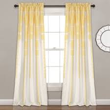 Product title1 panel nancy solid semi sheer window faux silk antique bronze grommets curtain drapes 55 wide x 63 length 24 colors avilable. Set Of 2 52 X84 Stripe Medallion Light Filtering Window Curtain Panels Yellow Lush Decor Target