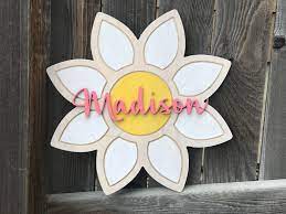 Floral Name Sign Girls Room Decor Spring Decor Custom Name Wood Sign Wood Cutout Nursery Decor Name Sign Baby Decor