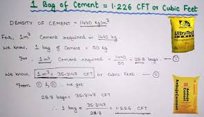 How To Derive 1 226 Cft Or Cubic Feet In 1 Bag Of Cement Bag Of Cement Civil Engineering Construction Structural Engineering