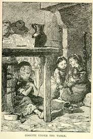 Cosette Under The Table Emile Antoine Bayard From The 1862 Edition Of Les Miserables Les Miserables Illustration Les Miserables Costumes