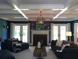 The pattern can be a traditional one or it can be whatever you dream up. Family Room Lighting Coffered Ceiling Lighting Sources On Home Bunch Familyroom Lighting Shingle Style Homes Home Shingle Style