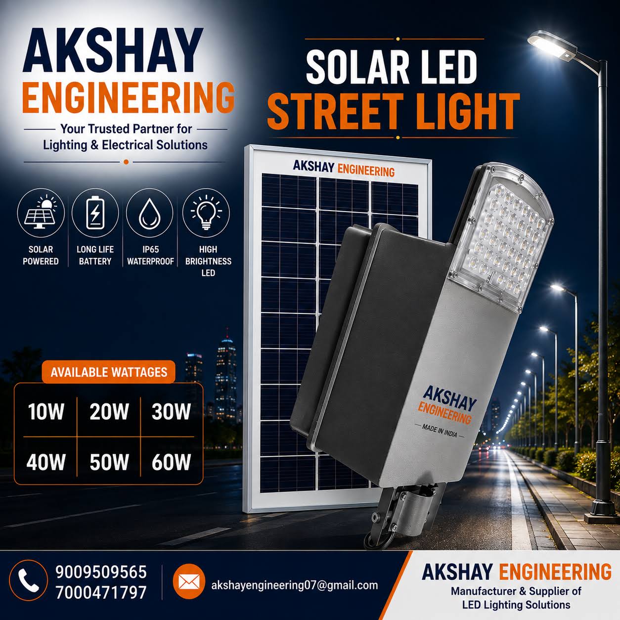 LED semi -integrated Solar Street Light - 20W | 30W | 40W product image