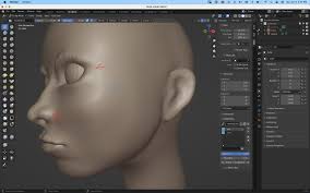 What's causing the thin mesh to appear at the center of the sculpted head  in Blender 3.0?