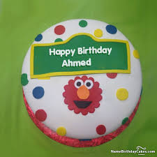 Birthday Wishes With Name And Photo For Kids Happy Birthday Ahmed Video And Images Happy Birthday Cakes Birthday Wishes For Kids Happy Birthday Cake Writing