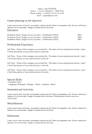 Cv Classic N 1 Curriculum Vitae Downloadable Resume Template Sample Resume Templates Resume Examples
