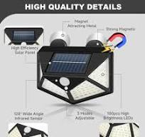 Magnetic Solar Light with Motion Sensor – Bright 100 LED Exterior Light, Waterp