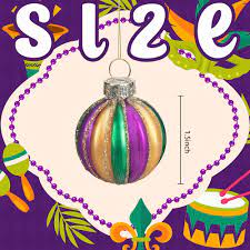 Amazon.com: Watayo 12 PCS Mardi Gras Glass Ball Ornaments-1.5 Inch Mardi  Gras Glitter Hanging Ball- New Orleans Purple Green Gold Ornaments for Mardi  Gras Holiday Masquerade Party Decorations : Home & Kitchen