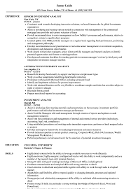 Investment Analyst Resume Samples Velvet Jobs