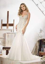 Glamorous Fit Flare Wedding Dress Featuring Beaded Embroidery On Tulle Open Back Acc Mori Lee Wedding Dress Wedding Dresses Backless Mermaid Wedding Dresses