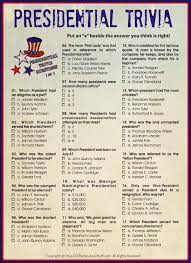 I hope you've done your brain exercises. Presidential Trivia An American Presidents Quiz
