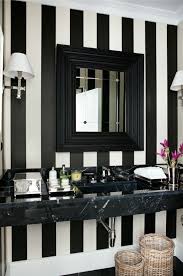 Black And White Bathroom Wall Decor Ideas 51 Cool Black And White Bathroom Design Ideas Digsdigs Striped Walls Black White Bathrooms Black Marble Bathroom