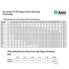 juzo attractive otc sheer 140 denier knee high 15 20 mmhg compression stockings