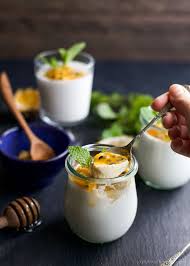 Paleo Panna Cotta With Passion Fruit Vanilla Panna Cotta Recipe Recipe Panna Cotta Recipe Passionfruit Recipes Panna Cotta