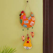 Wall decoration items made at home. Exclusivelane Hen Family Handmade Hand Painted Garden Decorative Wall Hanging In Terracotta Balcony Decoration Hanging Decorative Items For Living Room Wall Decor Terracotta Decorative For Home Amazon In Home Kitchen