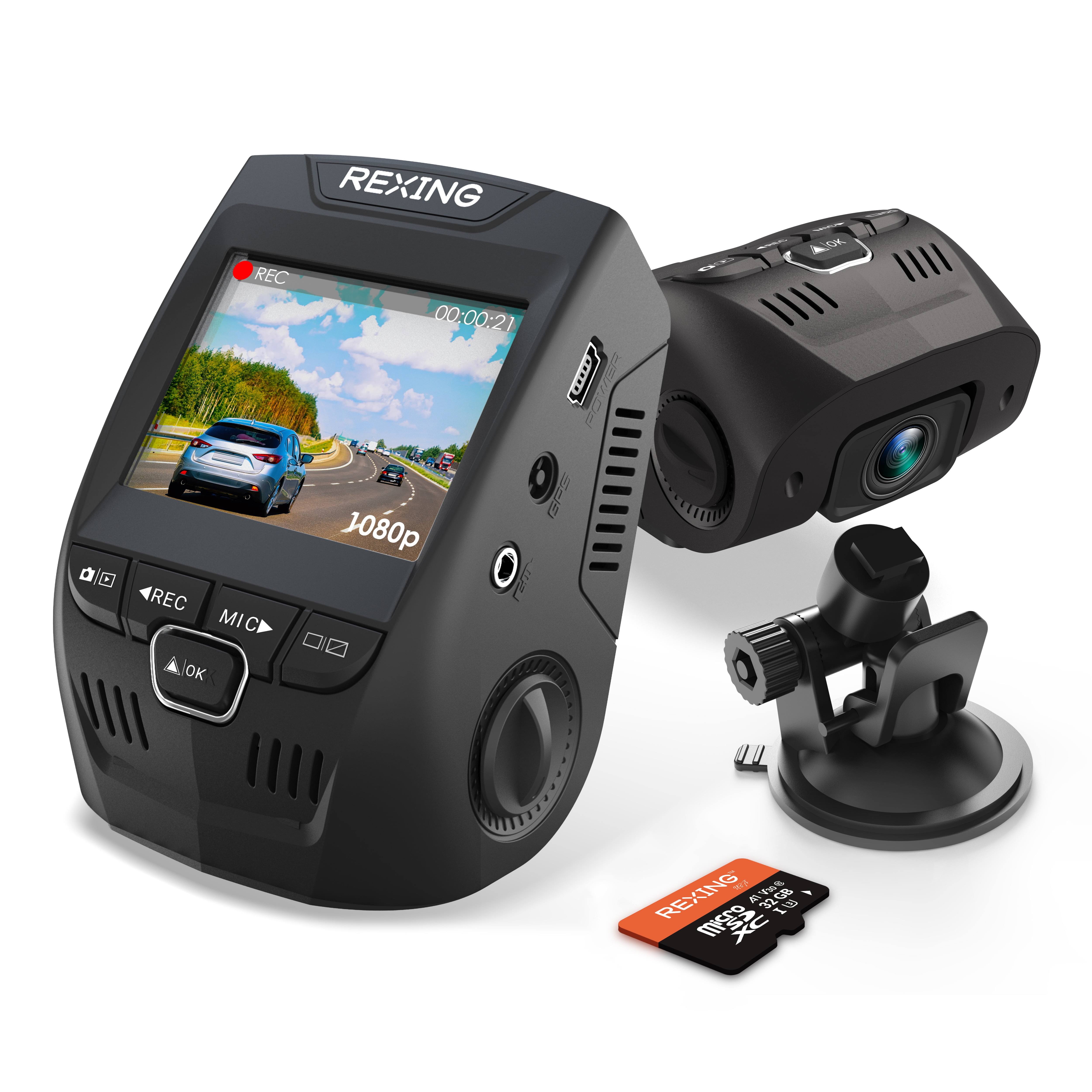 Rexing 1080p Dash Cam with 170 Wide Angle 24/7 Parking Monitor Loop Recording
