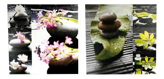 2 Wandbilder Set Lotusbluten Feng Shui Wellness 2er Set Bild Levandeo Wandbilder set 1 + neuer mesh by michaela p.