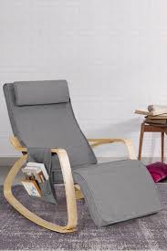 Relax Adjustable Lounge Rocking Chair With Pillow Pocket Upholstered Rocking Chairs Chair Foot Rest