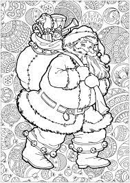 Santa claus arrives in this pretty snowy village. Santa Claus With Background From The Gallery Christmas Christmas Coloring Pages Santa Claus Coloring Pages Christmas Tree Coloring Page
