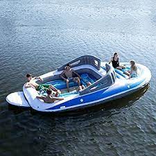 Amazon Com 6 Person Inflatable Bay Breeze Boat Island Party Island Toys Games Speed Boats Boat Inflatable Boat