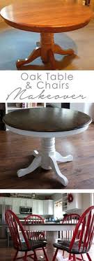 I know i have to sand the entire table top but i don't know what paint to use to get the same wood look as the chairs. 27 Best White Round Kitchen Table Ideas Table Makeover Furniture Makeover Redo Furniture