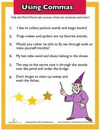 Using Commas In A List Worksheet Education Com Teaching Clipart Grammar Skills Teaching Elementary