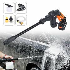 Portable high pressure washer power pump car jet wash cleaner hose 12v 130 psi. Cordless Car Washer 12v Pressure Water Pump Auto Spray Gun Cleaning Machine Kit 70 73 Picclick Uk