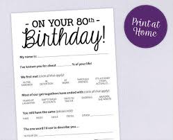 80th Birthday Party Game Card Funny Milestone Printable Pdf 50th Birthday Party Games 40th Birthday Party Games 80th Birthday Party