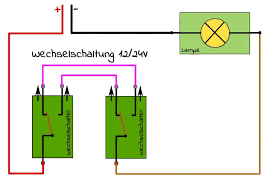 Wechselschaltung Und Kreuzschaltung Mit Schaltplan Campofant Schaltplan Schalter Elektroinstallation Selber Machen