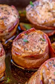 I rolled up the tortilla and stuck it in the microwave for 45 seconds, and it came out hot and yummy. Bacon Wrapped Pork Medallions Dinner Then Dessert
