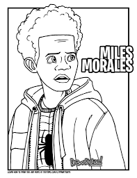 Find the best spiderman coloring pages pdf for kids for adults print and color 87 spiderman coloring pages printables for free from our coloring book. How To Draw Miles Morales Spider Man Into The Spider Verse Drawing Tutorial Draw It Too Coloring Home
