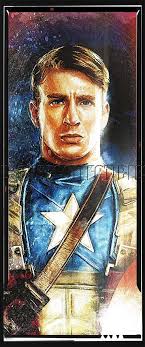 Daniel Murray Captain America Portrait Signed Print Pearl
