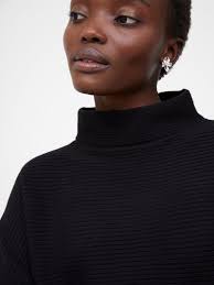 Cheap french connection flossy mock neck jumper Free Shipping Babysoft  Ribbed Mock Neck Jumper Black French Connection UK