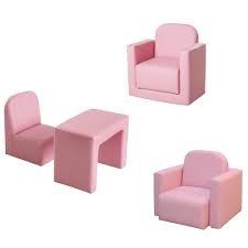Homcom Kids 3 In 1 Table And Chair Set Mini Sofa Armchair Game Relax Playroom Seater Pink Kids Furniture Room Decor Aosom Uk Mini Sofa Chair Set Childrens Bedroom Furniture