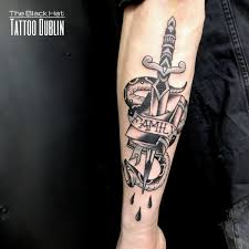 Simple black ink two snakes tattoo design. Tattoo Uploaded By The Black Hat Tattoo Dublin Old School American Traditional Snake And Dagger Tattoo 889526 Tattoodo