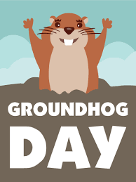 Woodstock groundhog days celebrates the filming of the bill murray movie every year. Cloudy Groundhog Day Card Birthday Greeting Cards By Davia