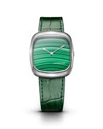 Natural Malachite Stone In Steel - Green